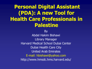 Personal Digital Assistant (PDA): a new tool for health care