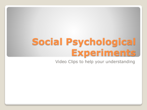 Social Psychological Experiments