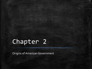 Chapter 2 * Origins of American Government
