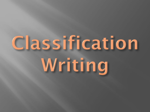 Classification Writing - NWACC