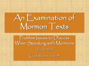An Examination of Mormon Texts