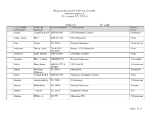 Bulloch County State Court Arraignments October 20, 2014 8:30