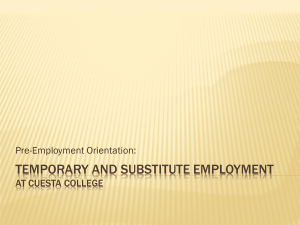 Temporary and Substitute Employment at Cuesta College