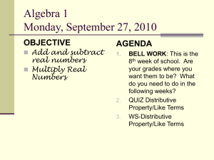 Algebra 1 9-27-10 - CVHS-Algebra1-2