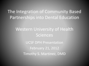 Building Educational Partnerships Western University of Health