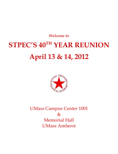 STPEC'S 40 TH YEAR REUNION April 13 & 14, 2012