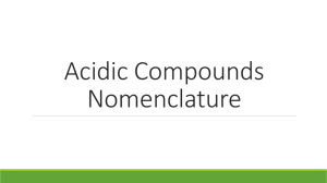 Acidic Compounds Nomenclature