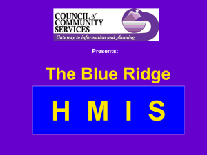 HMIS Training - Council of Community Services