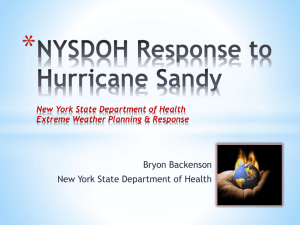 NYSDOH Response to Hurricane Sandy New York State