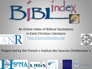 Laurence Mellerin (Lyon, France): Biblindex, Online Index of Biblical