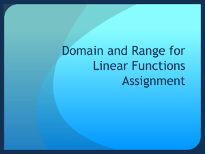 Domain and Range for Linear Functions Assignment