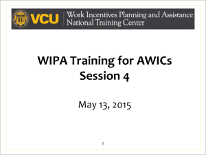 WIPA Training for AWICs - Session 4