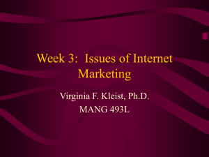 Week 3: Issues of Internet Marketing