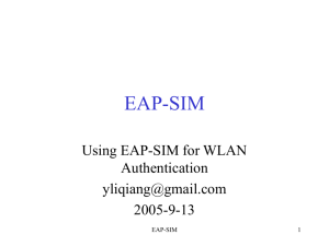 EAP-SIM - A GSM Sim Manager