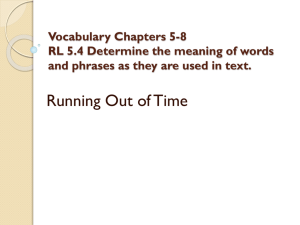 Vocabulary Chapters 1 * 4 RL 5.4 Determine the meaning of words
