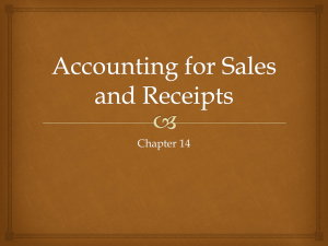 Accounting for Sales and Receipts