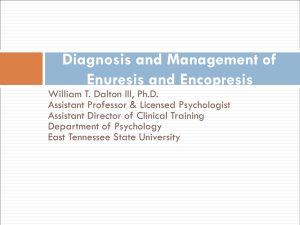 Diagnosis and Management of Enuresis and Encopresis