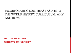 Incorporating Southeast Asia into the World History - East