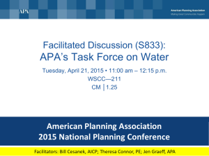 Water Task Force Facilitated Discussion Session (April 2015)