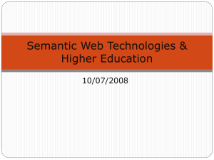 Semantic Web Technologies & Higher Education