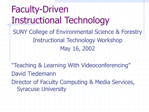 Instructional Videoconferencing - SUNY College of Environmental