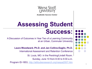 Assessing Student Success: A Discussion of Outcomes in