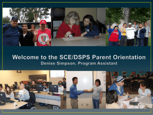 Parent and Support Person Orientation