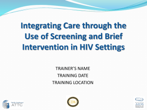 SBI in HIV Settings PowerPoint Presentation