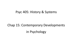 History & Systems Chap 9: Behaviorism: Antecedent Influences OR