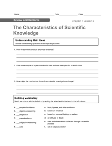 The Characteristics of Scientific Knowledge