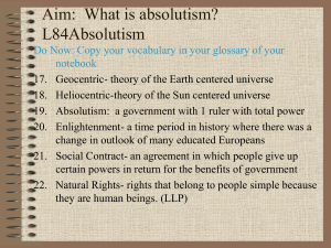 Absolutism and Enlightenment
