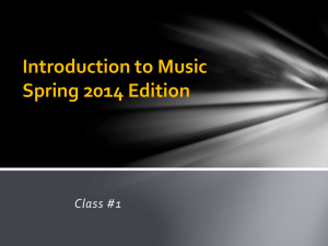 Introduction to Music Class #1
