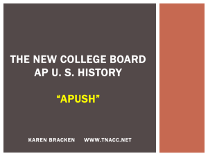 THE NEW COLLEGE BOARD AP US HISTORY