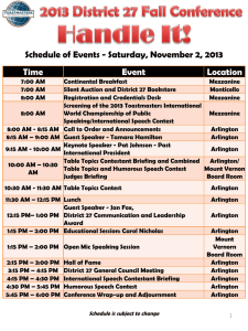 Fall Conference Agenda and Schedule