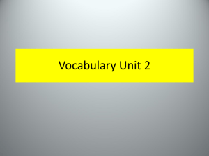 Unit 2 Vocabulary ppt