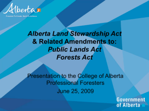 Public Lands Act - College of Alberta Professional Foresters