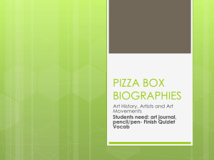 PIZZA BOX BIOGRAPHIES
