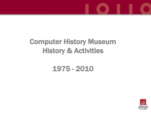 Timeline of Museum History 1975-2010 (DEC, DCM, TCM, TCM/HC
