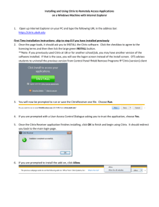 Instructions for Installing Citrix (to access SPSS remotely)