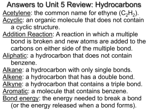 PowerPoint Answers - Review - Hydrocarbons