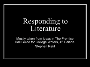 Responding to Literature - Colorado Mesa University