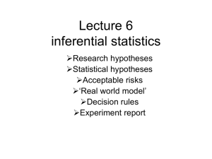 Lecture 6 inferential statistics