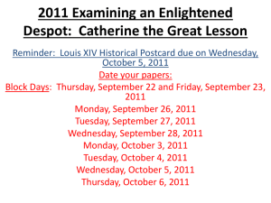 2011 Examining an Enlightened Despot: Catherine the Great Lesson