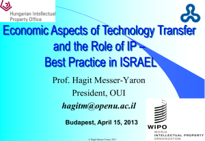 Economic Aspects of Technology Transfer and the Role of IP