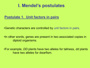 Mendel's Fourth Postulate
