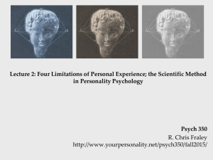 Psychology 242 - Your Personality