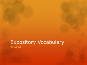 Expository Vocabulary