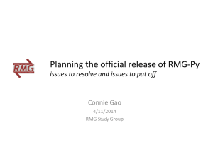 Planning RMG's Release