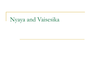 Buddhism, Nyaya and Vaisesika - Department of Mathematics and