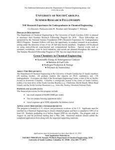 Chemical Engineering - University of South Carolina